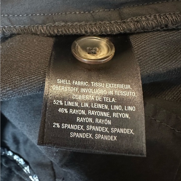 NWT Anthropologie Black Wide Leg Linen Belted Pants 14 - Picture 13 of 13